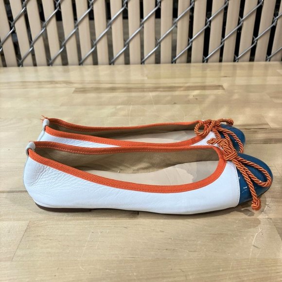 Ballerette COLONNA Leather Multicolor Toe Cap Ballet Flats - EU 37 / US 6.5 - Picture 3 of 13